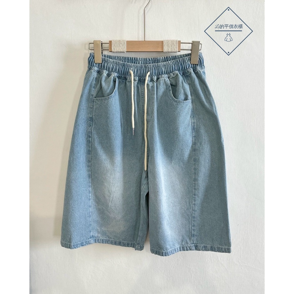 🌿Lu的平價衣櫃🌿🌸現貨F5002-27✔️韓系率性簡約水洗刷白牛仔中褲#牛仔褲#率性#六分褲#百搭#簡約#刷白-細節圖3