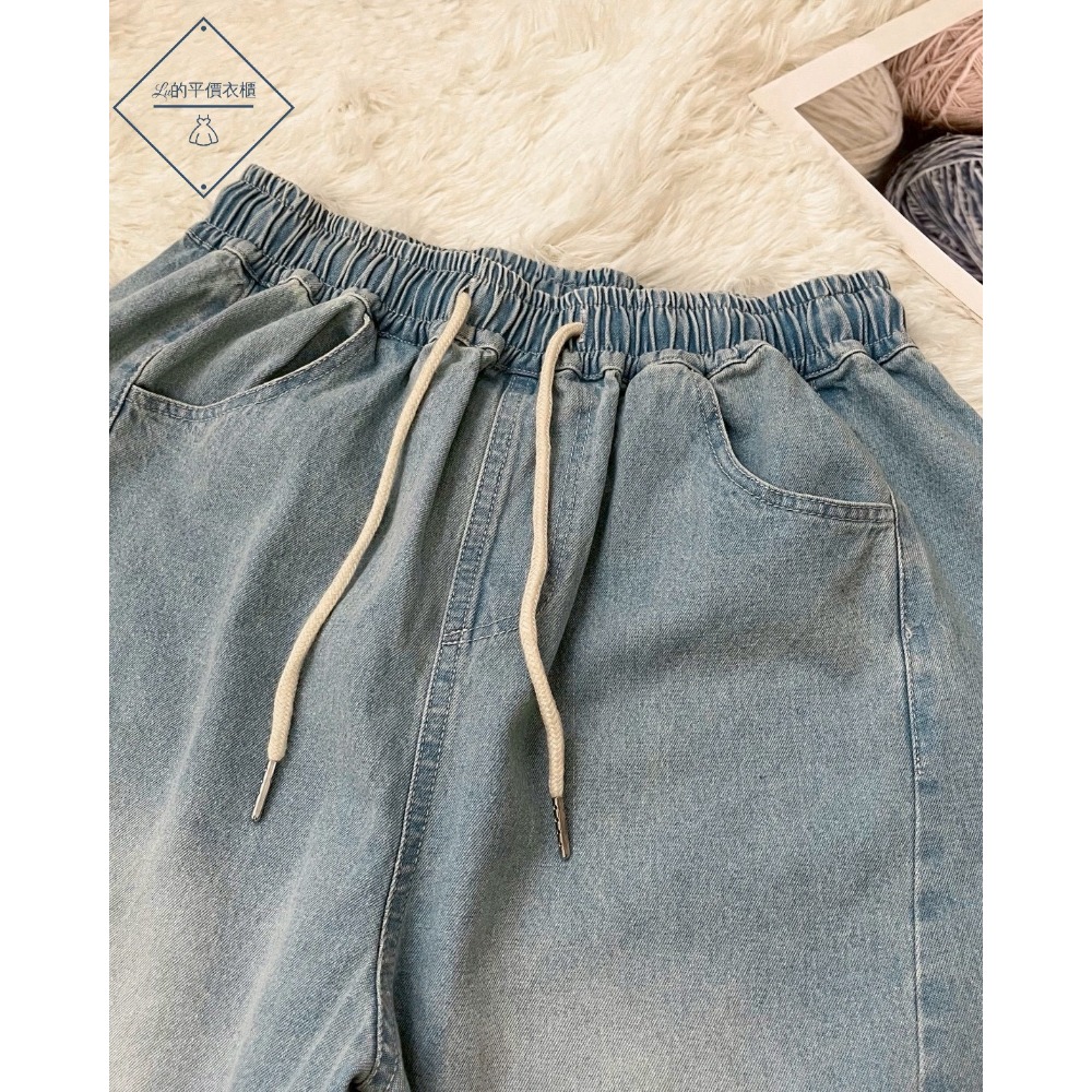 🌿Lu的平價衣櫃🌿🌸現貨F5002-27✔️韓系率性簡約水洗刷白牛仔中褲#牛仔褲#率性#六分褲#百搭#簡約#刷白-細節圖5