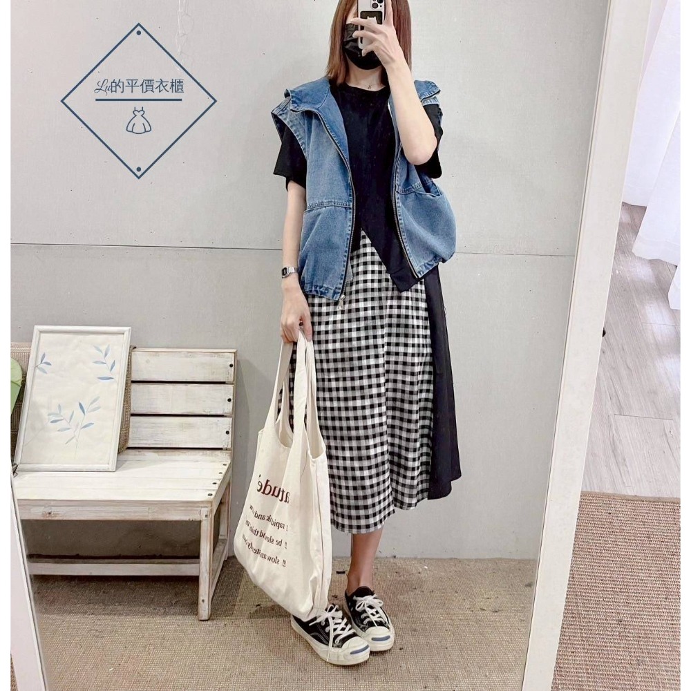 🌿Lu的平價衣櫃🌿🌸現貨A03-W11-609-32✔️韓系率性百搭顯瘦束口連帽牛仔背心#連帽#牛仔#背心#外套-細節圖2