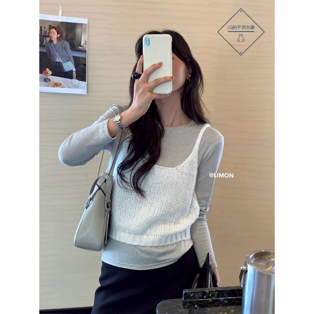 🌿Lu的平價衣櫃🌿🌸現貨08202-21✔️韓系質感檸檬家🍋THE LIMON韓系氣質背心（含20%馬海毛））-細節圖2