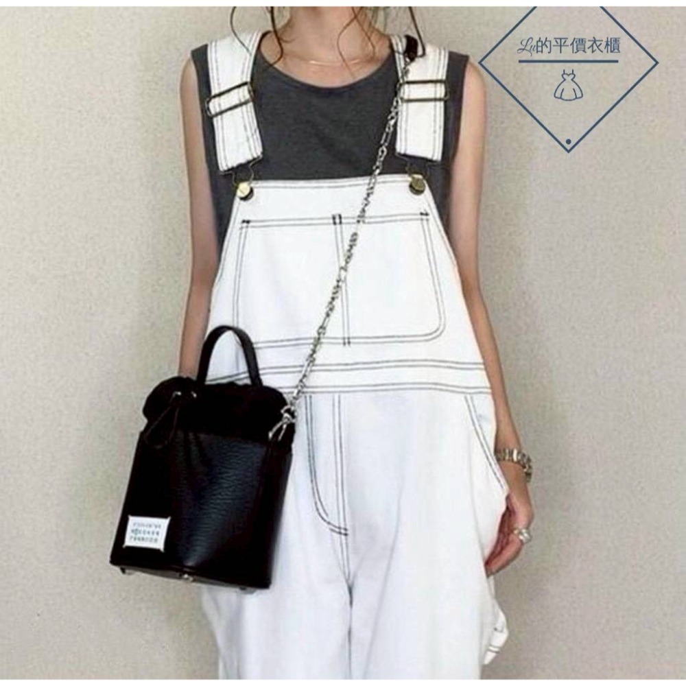 🌿Lu的平價衣櫃🌿🌸現貨A04-W02-552-33✔️日系質感顯瘦車線設計重磅工裝吊帶長褲#個性#日系#吊帶褲-細節圖2