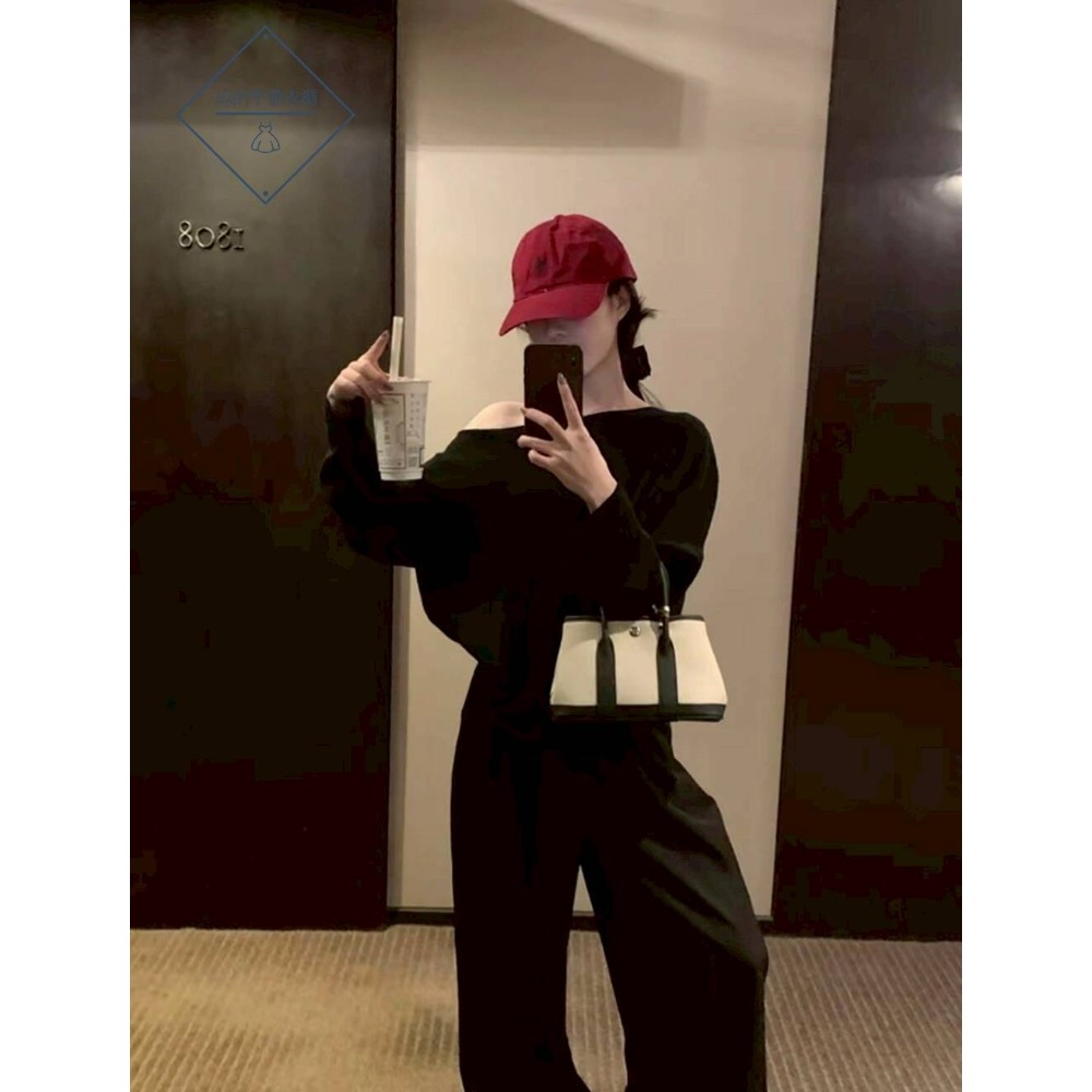 🌿Lu的平價衣櫃🌿🌸現貨A02-05-W7069-23✔️韓系質感家🇰🇷WGWE韓系慵懶風氣質露肩針織衫#上衣-細節圖2