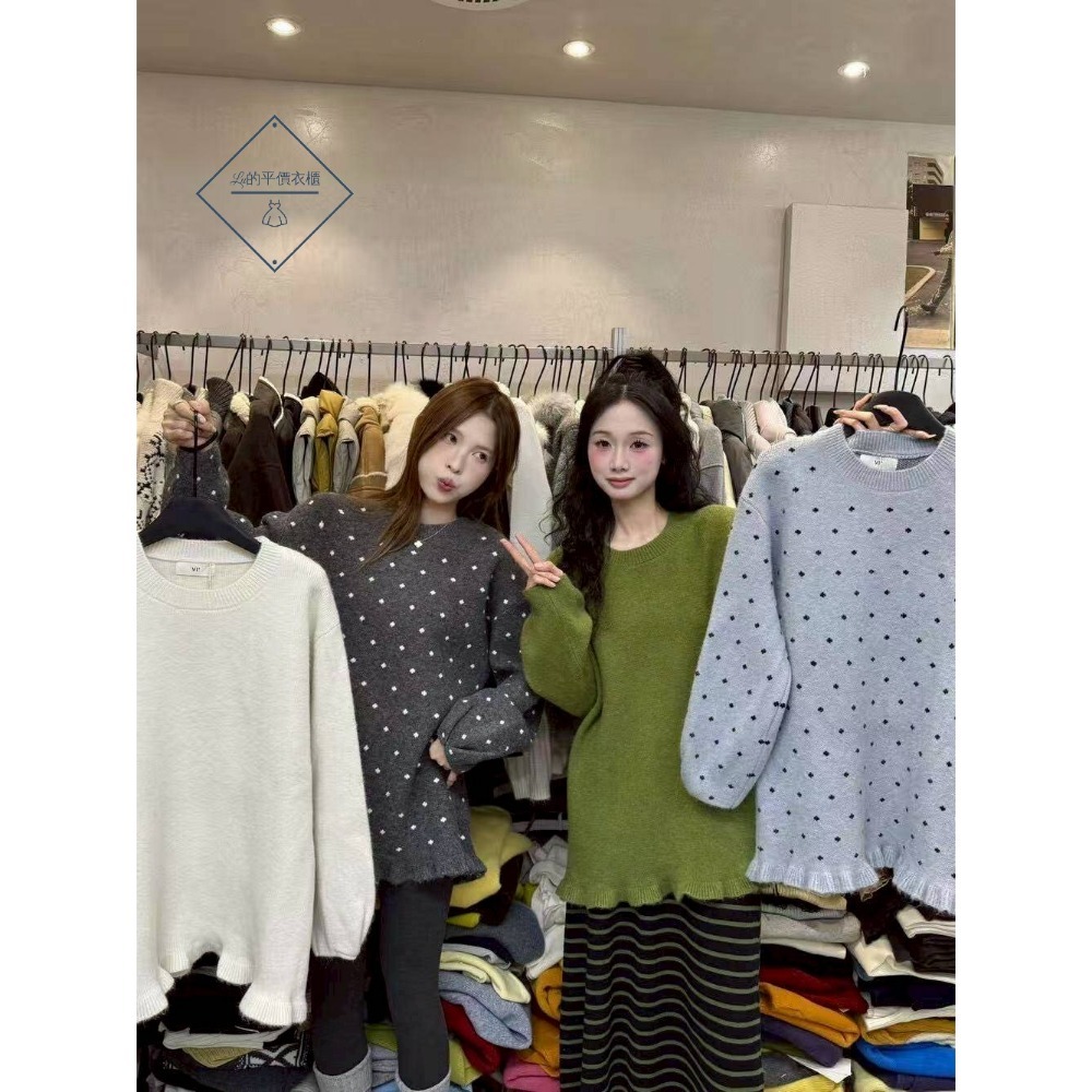 🌿Lu的平價衣櫃🌿🌸現貨A02-17-370-31✔️韓系甜美花邊下擺毛衣#長版上衣#甜美針織女裝#花邊#韓系女裝-細節圖5