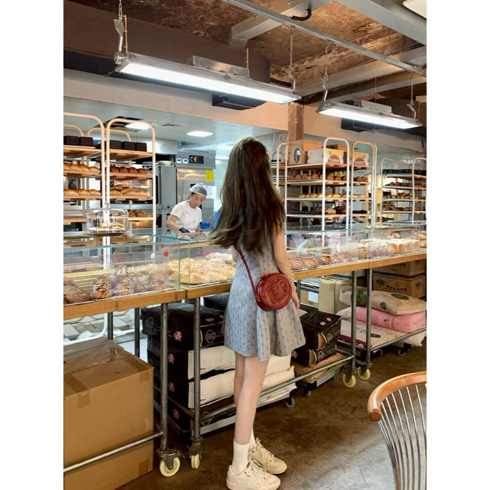 🌿Lu的平價衣櫃🌿🌸現貨3351-38✔️韓系質感家🇰🇷法式氣質小桃心♠A字背心洋#洋裝#短洋-細節圖2