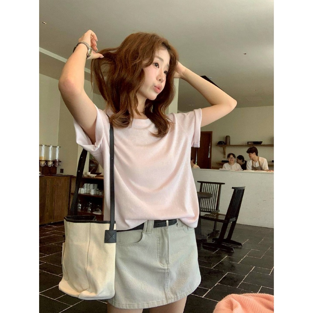 🌿Lu的平價衣櫃🌿🌸現貨10098-2✔️韓系質感檸檬家🍋THE LIMON極簡質感純色休閒短袖素T-細節圖5