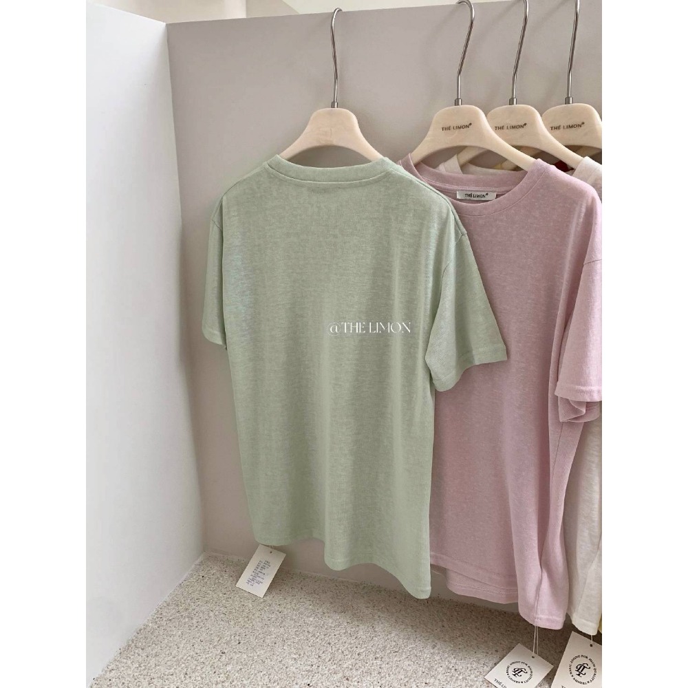 🌿Lu的平價衣櫃🌿🌸現貨10098-2✔️韓系質感檸檬家🍋THE LIMON極簡質感純色休閒短袖素T-細節圖6