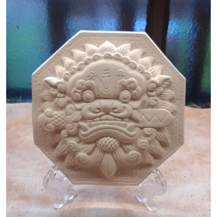 劍獅陶瓷彩繪DIY禮盒 八卦劍獅 含水彩筆 壓克力顏料 可當擴香石（安平在地文化 安平劍獅 劍獅材料包）-細節圖2