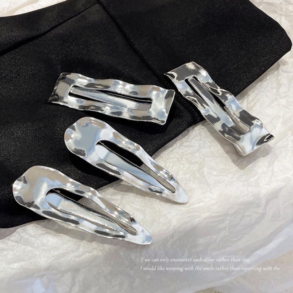 【老闆的娘】高雄現貨 隔日出  不規則幾何金屬鴨嘴夾 歐美個性女瀏海夾 高質感合金橢圓髮夾 水滴夾 碎髮夾髮飾-細節圖7