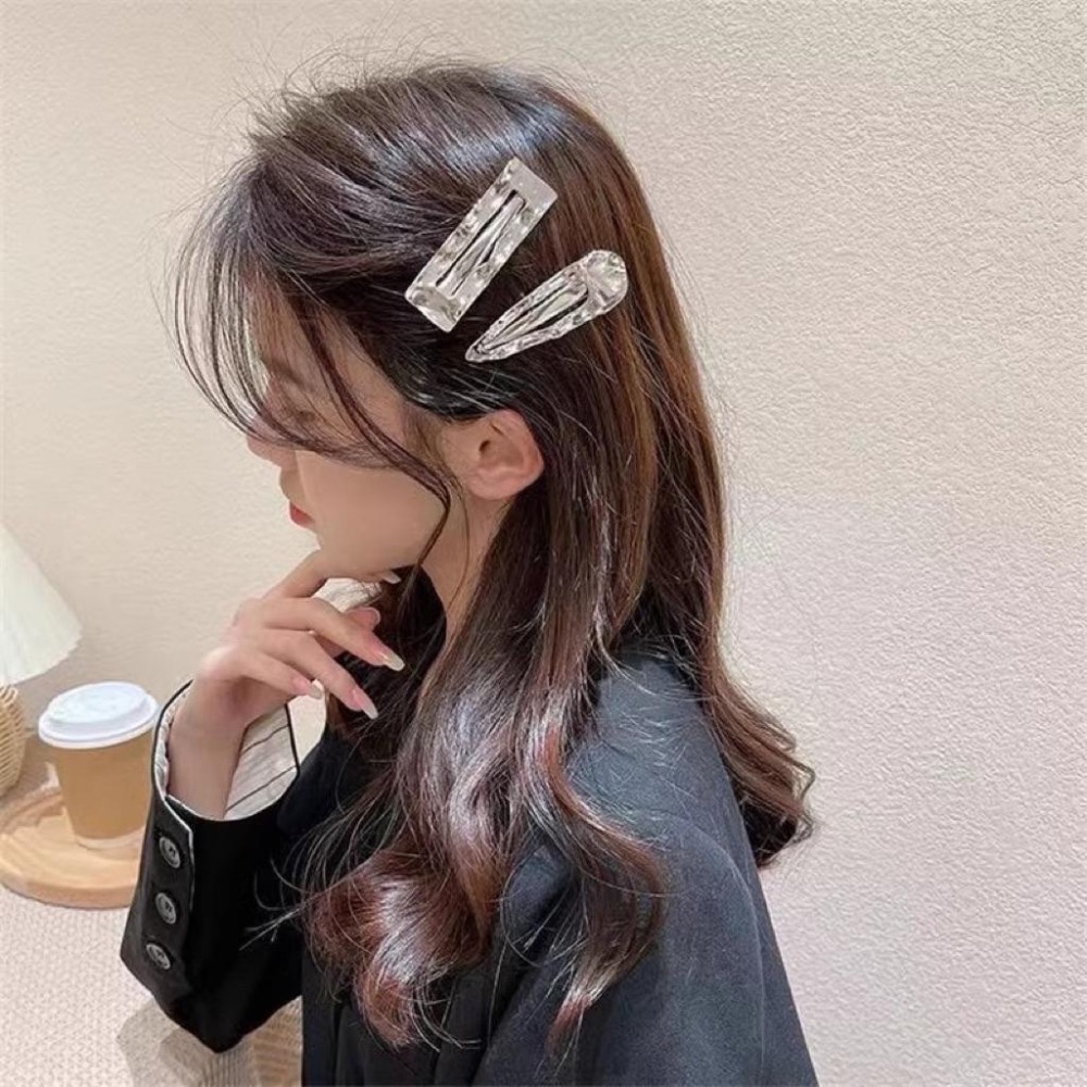 【老闆的娘】高雄現貨 不規則幾何金屬鴨嘴夾 歐美個性女瀏海夾 高質感合金橢圓髮夾 水滴夾 碎髮夾髮飾-細節圖9