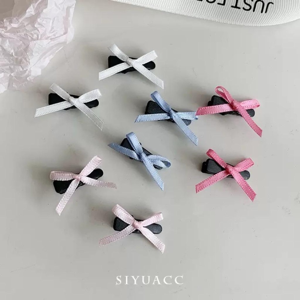 【老闆的娘】高雄現貨 隔日出 jennie同款緞帶蝴蝶結迷你髮夾 芭蕾風 側邊夾 劉海夾 女碎髮夾 蝴蝶結 頭飾 髮飾-細節圖3