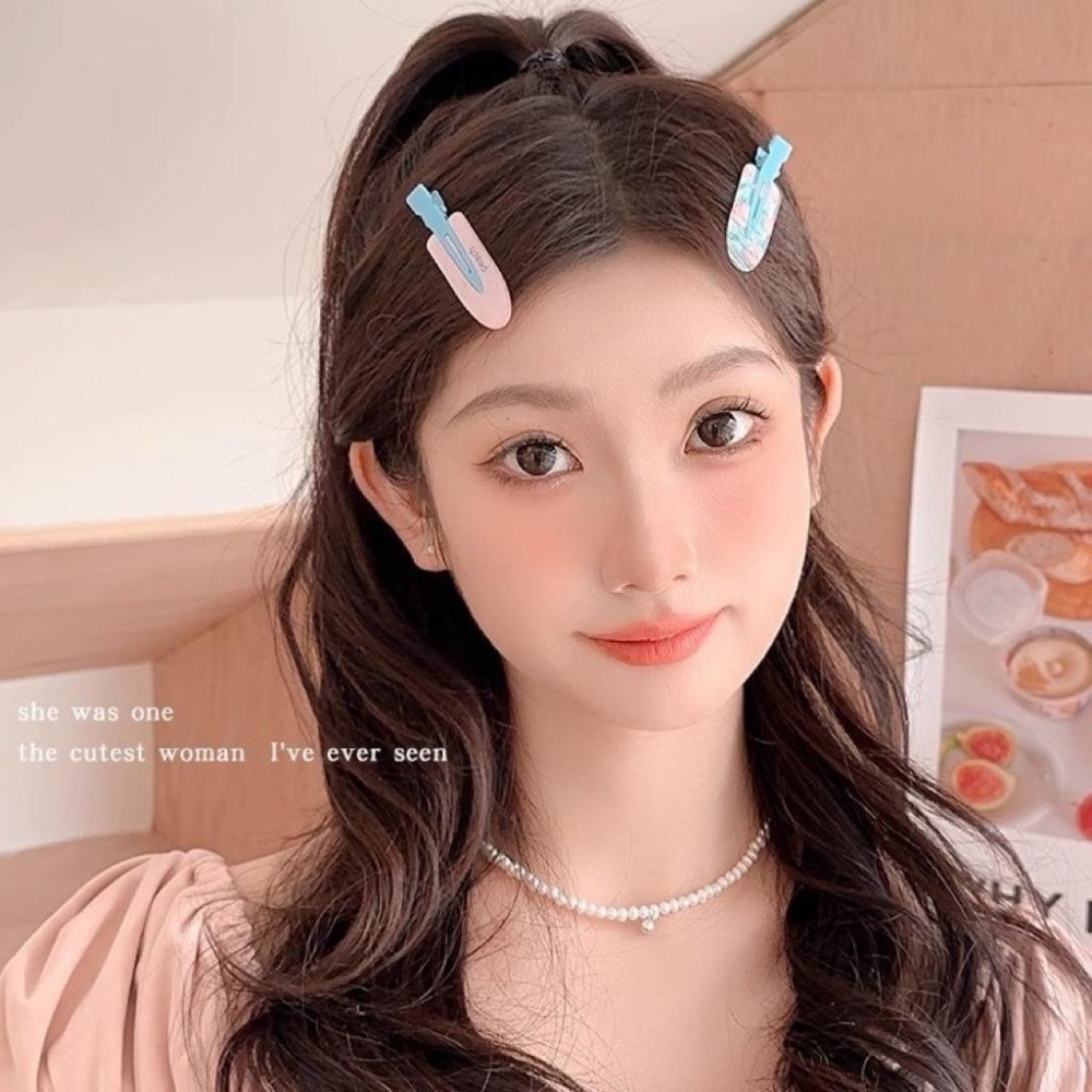 【老闆的娘】高雄現貨 夏日可愛水果氣泡無痕髮夾 造型瀏海夾 格紋 洗臉夾 碎髮夾 塗鴉壓克力鴨嘴夾 化妝夾 髮飾-細節圖3