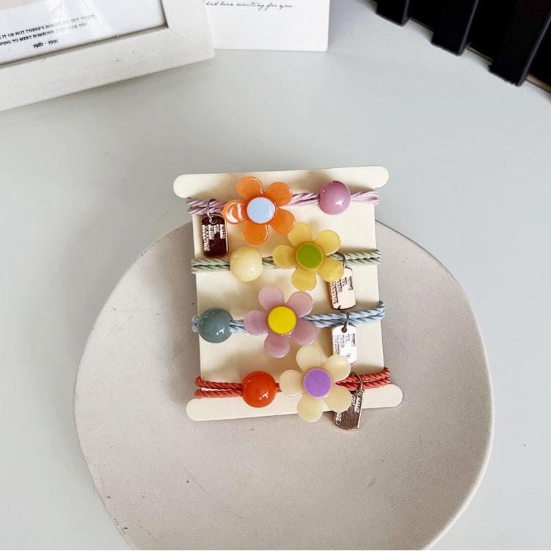 【老闆的娘】高雄現貨 隔日出 韓版可愛果凍色花朵高彈力髮圈 彩色小花造型髮繩 兒童頭繩 扎馬尾頭皮筋 女生髮圈 髮飾-細節圖2