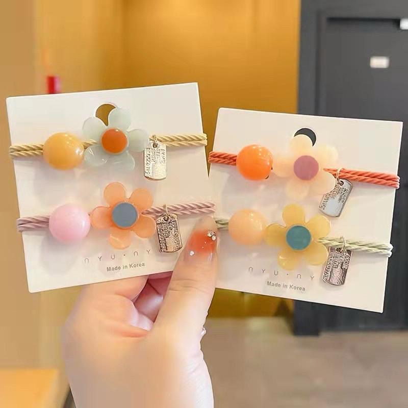 【老闆的娘】高雄現貨 隔日出 韓版可愛果凍色花朵高彈力髮圈 彩色小花造型髮繩 兒童頭繩 扎馬尾頭皮筋 女生髮圈 髮飾-細節圖8