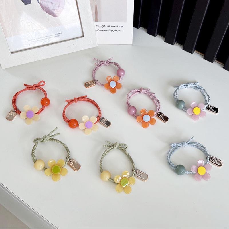 【老闆的娘】高雄現貨 隔日出 韓版可愛果凍色花朵高彈力髮圈 彩色小花造型髮繩 兒童頭繩 扎馬尾頭皮筋 女生髮圈 髮飾-細節圖9
