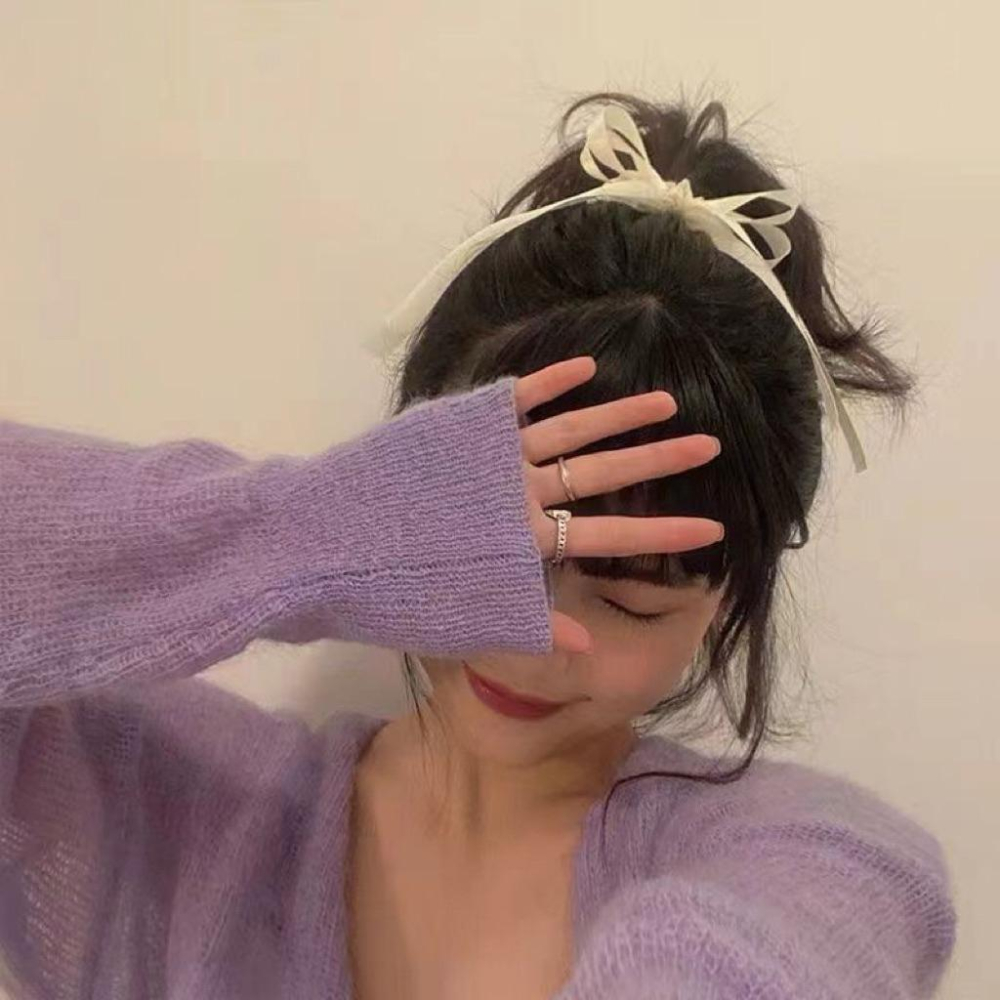 【老闆的娘】高雄現貨 隔日出 小眾溫柔感蝴蝶結大腸圈 氣質緞面絲綢質感髮圈 馬尾髮繩 髮飾 綁帶法式復古風-細節圖9