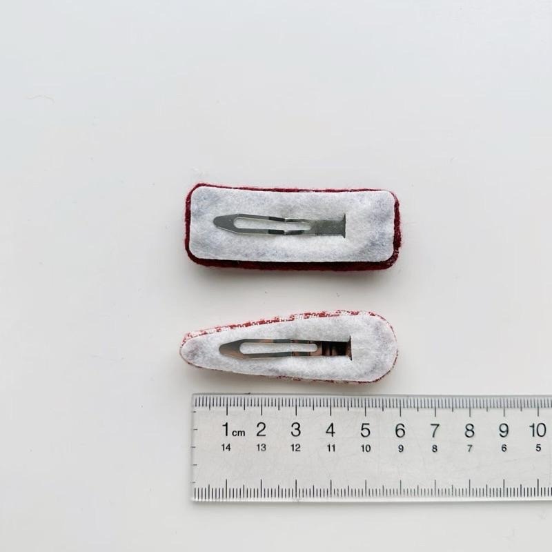 【老闆的娘】高雄現貨 隔日出 二入裝 韓國東大門復古刺繡格紋布藝bb髮夾 頭飾 女生髮夾 甜美碎髮夾 水滴髮夾 髮飾-細節圖7