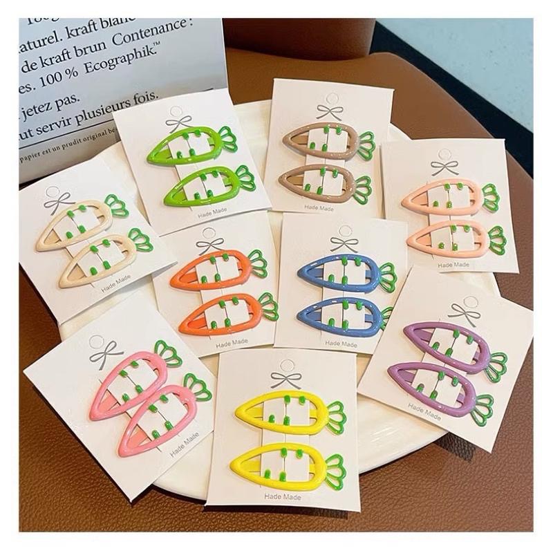 【老闆的娘】高雄現貨 隔日出 可愛蘿蔔造型滴釉BB髮夾 女童髮夾 瀏海夾 彩色水滴髮夾 兒童 壓夾 碎髮夾 髮飾-細節圖4