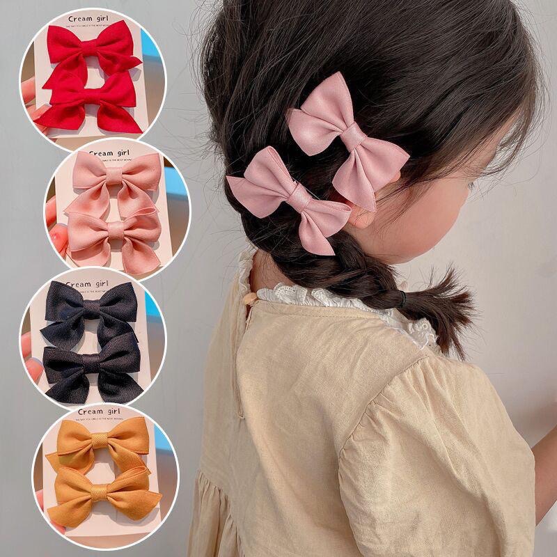 【老闆的娘】高雄現貨 隔日出 可愛緞帶蝴蝶結鴨嘴夾兩件組 彩色造型髮夾 女童髮夾 瀏海夾 辮子夾 小蝴蝶結 髮飾-細節圖4
