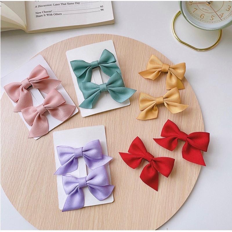 【老闆的娘】高雄現貨 隔日出 可愛緞帶蝴蝶結鴨嘴夾兩件組 彩色造型髮夾 女童髮夾 瀏海夾 辮子夾 小蝴蝶結 髮飾-細節圖7