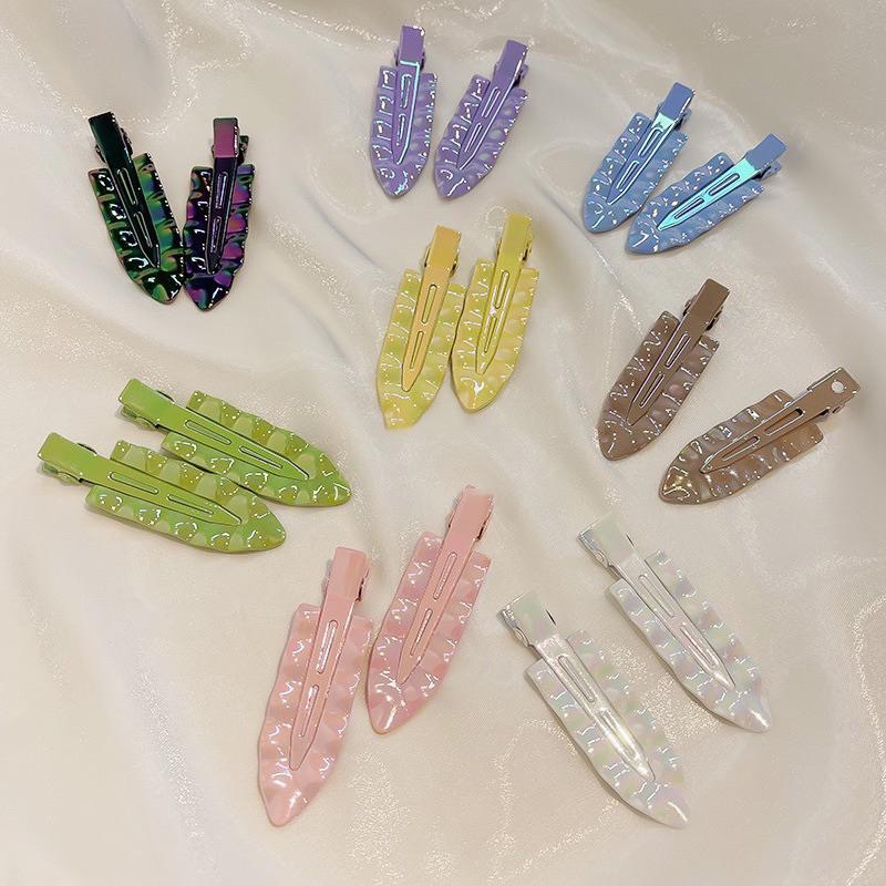 【老闆的娘】高雄現貨 隔日出 韓版彩色電鍍波浪無痕髮夾 金屬一字夾 水波紋髮夾 浪板夾 碎髮夾 女瀏海夾 造型夾 髮飾-細節圖4