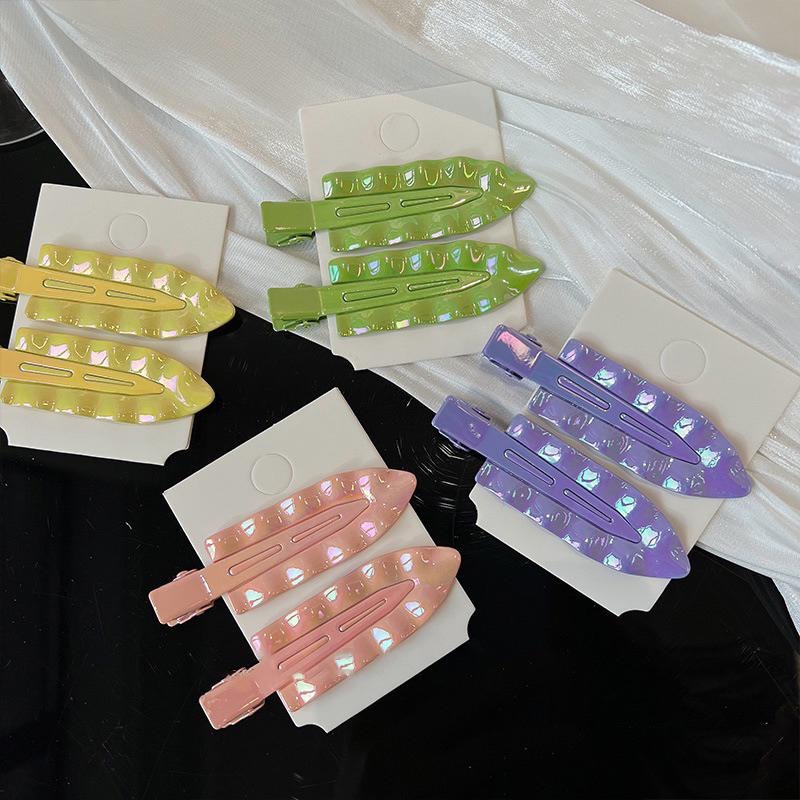 【老闆的娘】高雄現貨 隔日出 韓版彩色電鍍波浪無痕髮夾 金屬一字夾 水波紋髮夾 浪板夾 碎髮夾 女瀏海夾 造型夾 髮飾-細節圖5