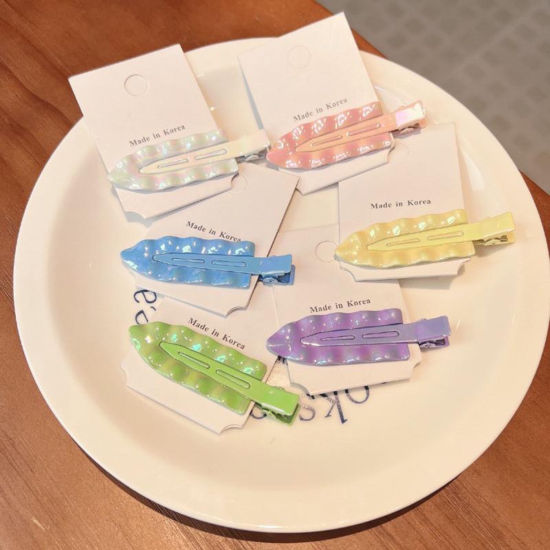 【老闆的娘】高雄現貨 隔日出 韓版彩色電鍍波浪無痕髮夾 金屬一字夾 水波紋髮夾 浪板夾 碎髮夾 女瀏海夾 造型夾 髮飾-細節圖8