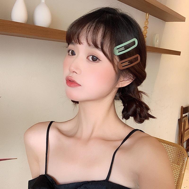 【老闆的娘】高雄現貨 隔日出 韓版啞光磨砂橢圓BB髮夾 彩色鏤空造型夾 側邊夾 女瀏海夾 碎髮夾 髮飾小物-細節圖3