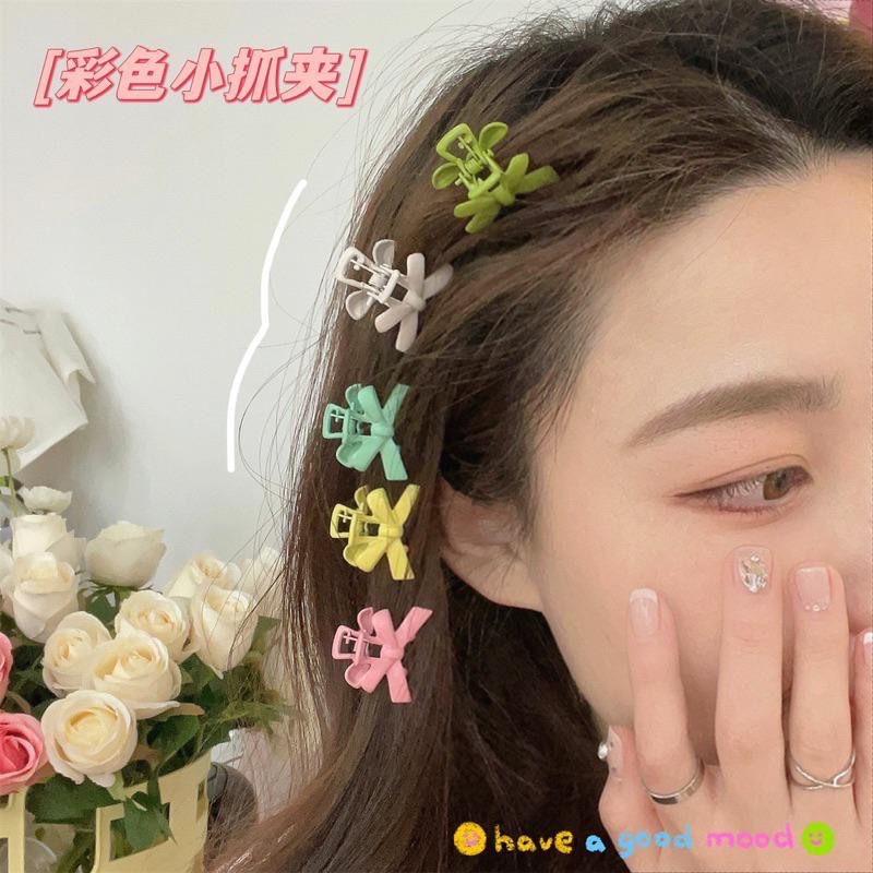 【老闆的娘】高雄現貨 韓版甜美彩色蝴蝶結金屬小抓夾 busanin同款 公主頭 迷你抓夾 碎髮夾 女瀏海夾 髮飾-細節圖2
