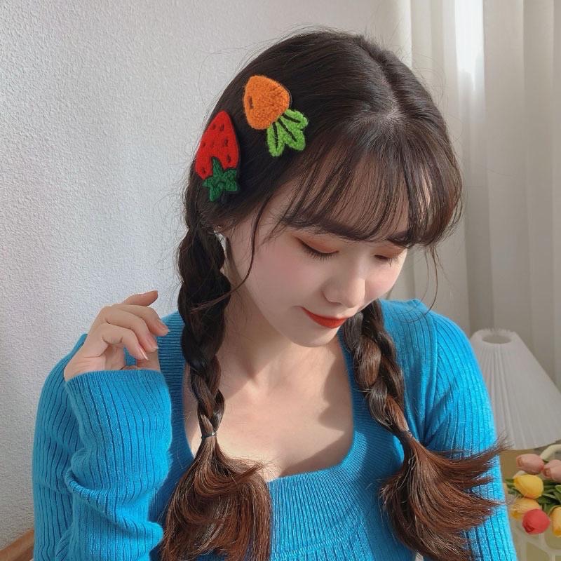 【老闆的娘】高雄現貨 可愛水果造型髮夾 西瓜 檸檬 牛油果 蘿蔔 草莓髮夾 碎髮夾 女童兒童BB夾 髮飾-細節圖3