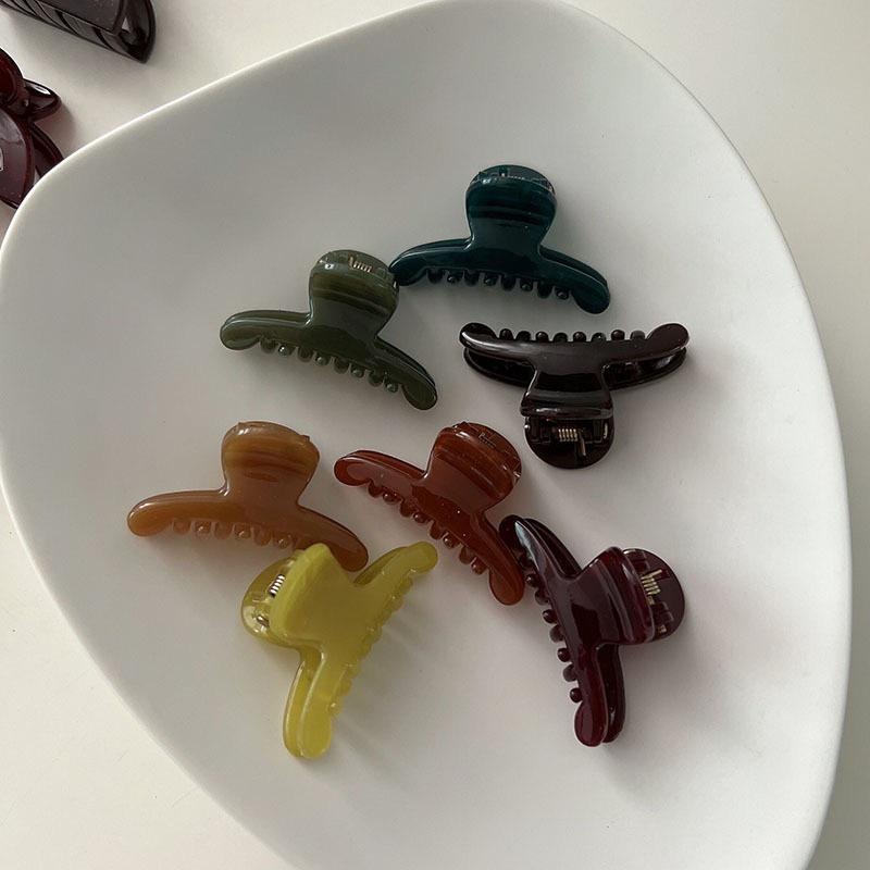 【老闆的娘】高雄現貨 隔日出 多款琥珀色瀏海抓夾 韓系幾何一字夾 頭頂夾 半圓形造型夾 長方髮夾 女生髮夾 髮飾-細節圖6