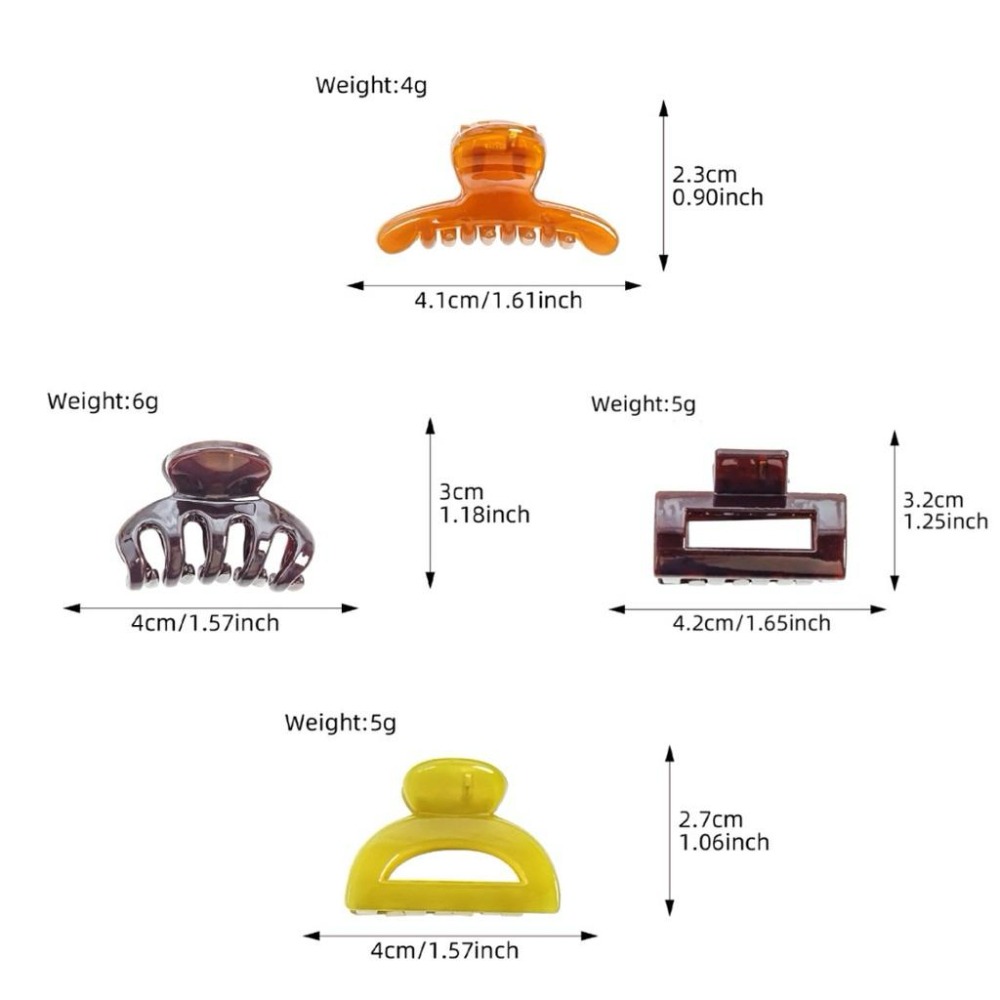 【老闆的娘】高雄現貨 隔日出 多款琥珀色瀏海抓夾 韓系幾何一字夾 頭頂夾 半圓形造型夾 長方髮夾 女生髮夾 髮飾-細節圖8