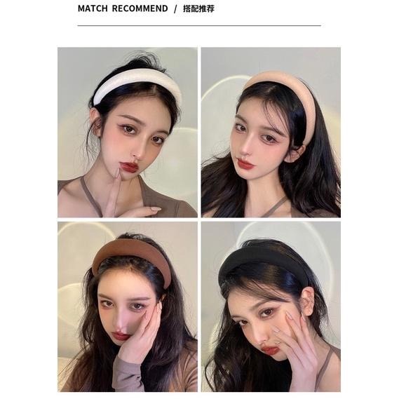 【老闆的娘】高雄現貨 韓版甜美百搭高顱海綿頂髮箍 奶茶色瀏海海綿髮箍 造型頭箍 髮帶 法式 秋冬 髮飾-細節圖5