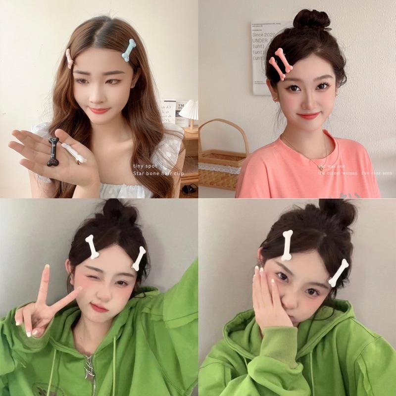 【老闆的娘】高雄現貨 隔日出 可愛搞怪少女塗鴉骨頭鴨嘴夾 瀏海夾 一字夾 碎髮夾 兒童髮夾 女生髮夾 髮飾-細節圖2