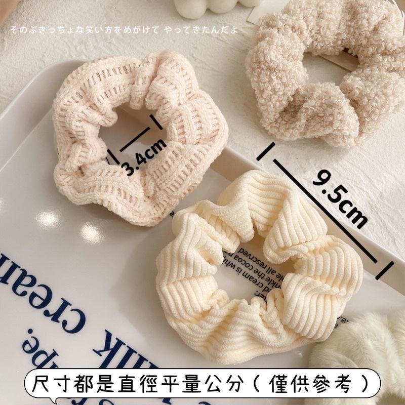 【老闆的娘】高雄現貨 不易滑落 韓版氣質百搭溫柔針織彈力大腸圈 毛呢燈芯絨大腸圈 扎頭髮 包頭 女馬尾髮束 髮飾-細節圖3