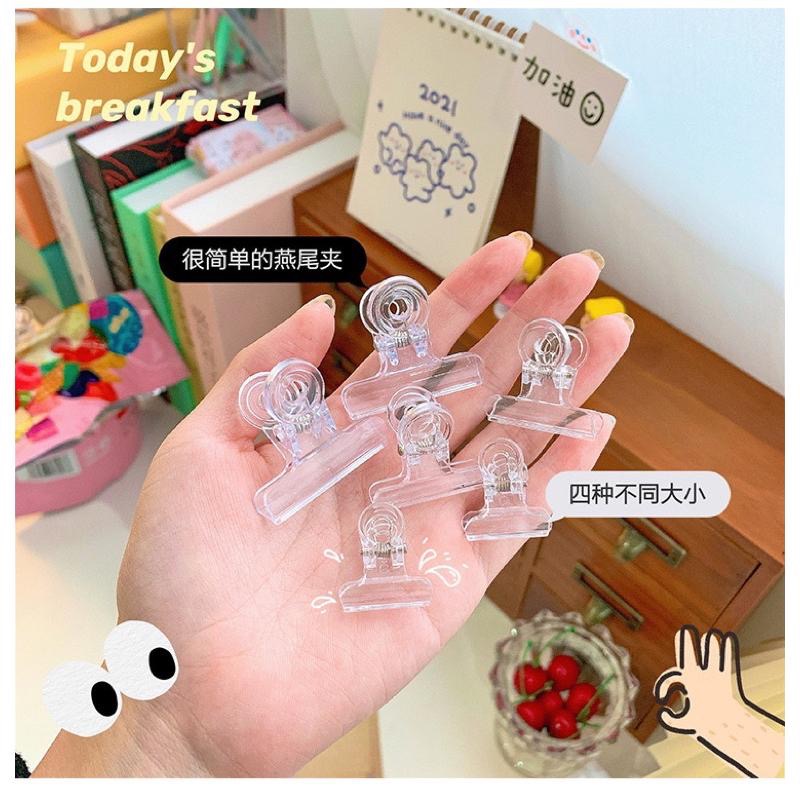 【老闆的娘】高雄現貨 隔日出 透明壓克力文件夾 收納整理夾 票據夾 封口夾 夾子 號碼夾 辦公長尾夾 試卷夾 零食夾-細節圖7