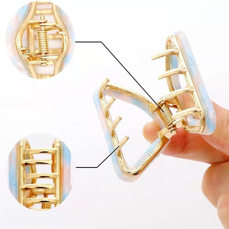 【老闆的娘】高雄現貨 隔日出 韓版慵懶醋酸金屬三角抓夾 鯊魚夾 髮夾 甜美公主夾 馬尾抓夾 髮飾-細節圖5