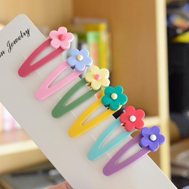 【老闆的娘】高雄現貨 韓版可愛磨砂彩色泫雅風花朵髮夾 女生髮夾 霧面小花BB夾 後腦勺夾 碎髮夾 女瀏海夾 髮飾-細節圖6