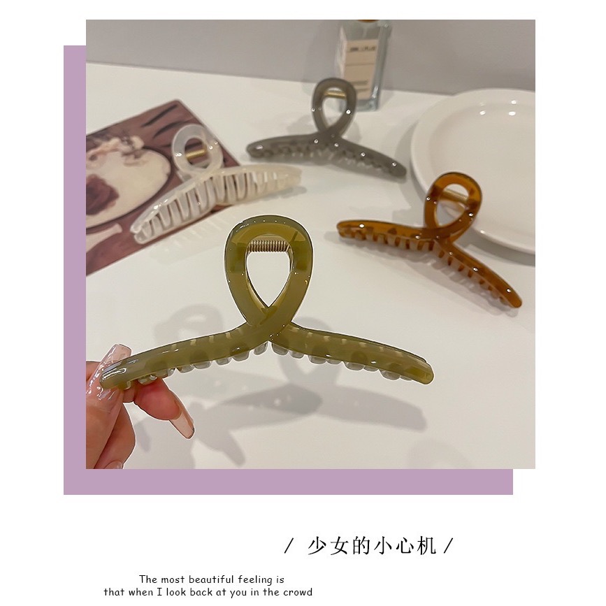 【老闆的娘】高雄現貨 加大鯊魚夾 韓版百搭裸色質感馬尾夾 鯊魚夾 後腦勺夾 髮夾 髮飾-細節圖2