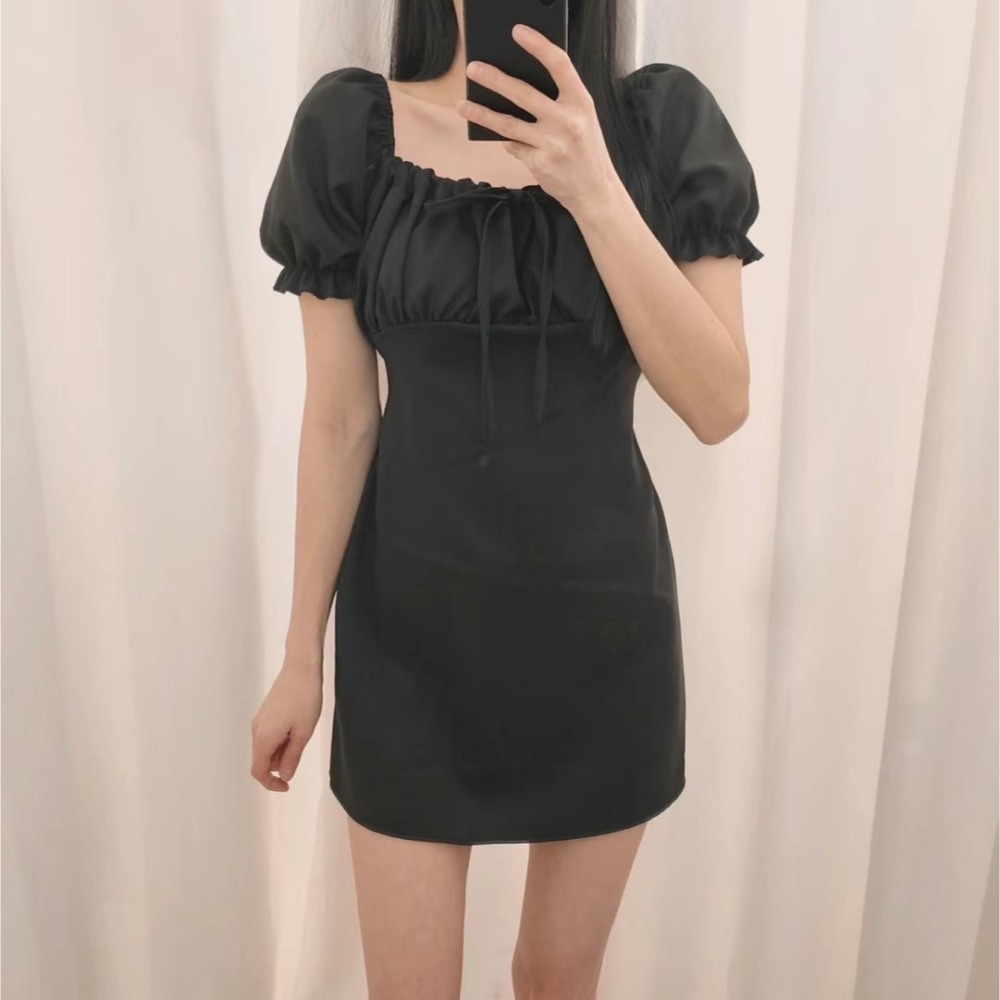 正韓🇰🇷可甜可鹹抽繩洋裝-細節圖6