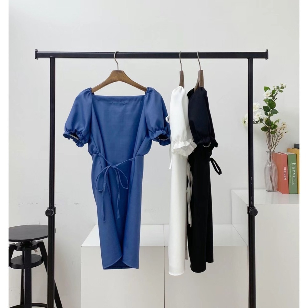 正韓🇰🇷可甜可鹹抽繩洋裝-細節圖9