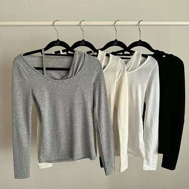 正韓🇰🇷假兩件式純慾上衣-細節圖9