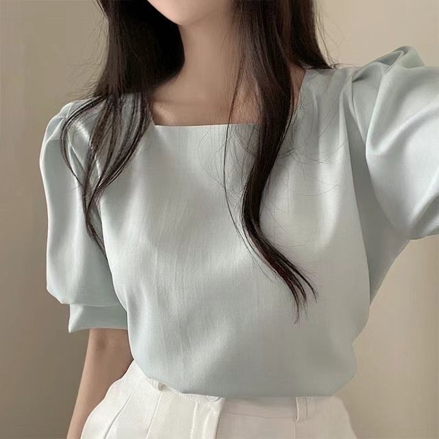 正韓🇰🇷氣質方領上衣-細節圖4