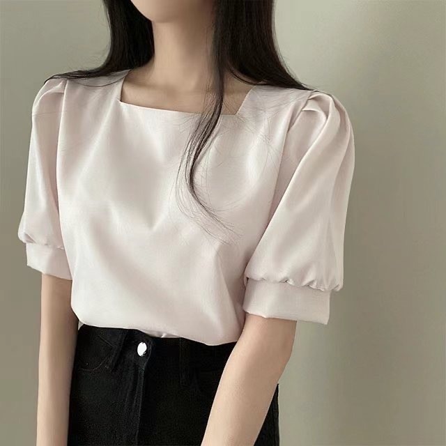 正韓🇰🇷氣質方領上衣-細節圖7