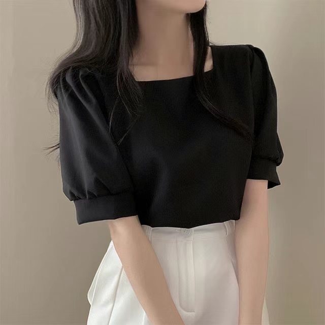 正韓🇰🇷氣質方領上衣-細節圖9