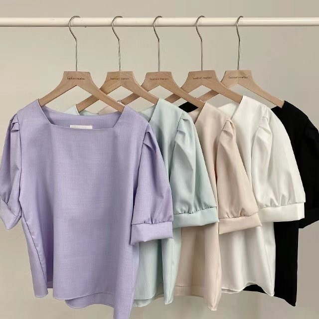 正韓🇰🇷氣質方領上衣-細節圖10