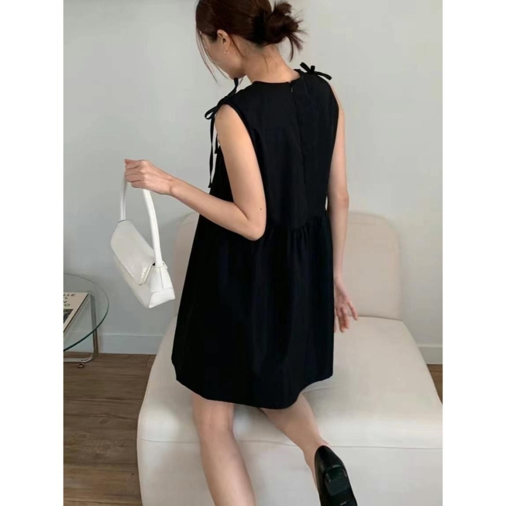 正韓🇰🇷雙蝴蝶結背心短洋-細節圖6