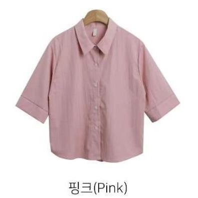 正韓🇰🇷休閒皺褶短袖襯衫-規格圖9
