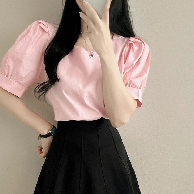 正韓🇰🇷棉麻方領上衣-規格圖10