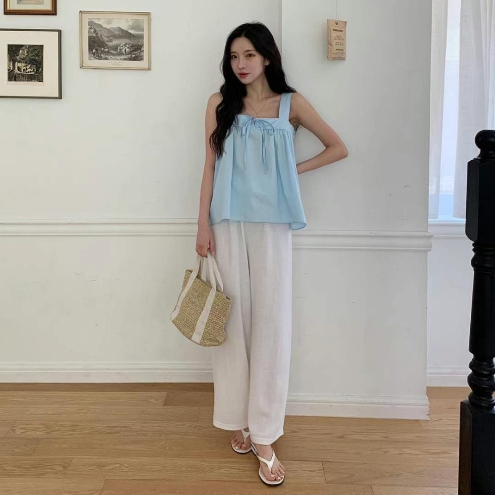 正韓🇰🇷夏日緞帶背心-細節圖5