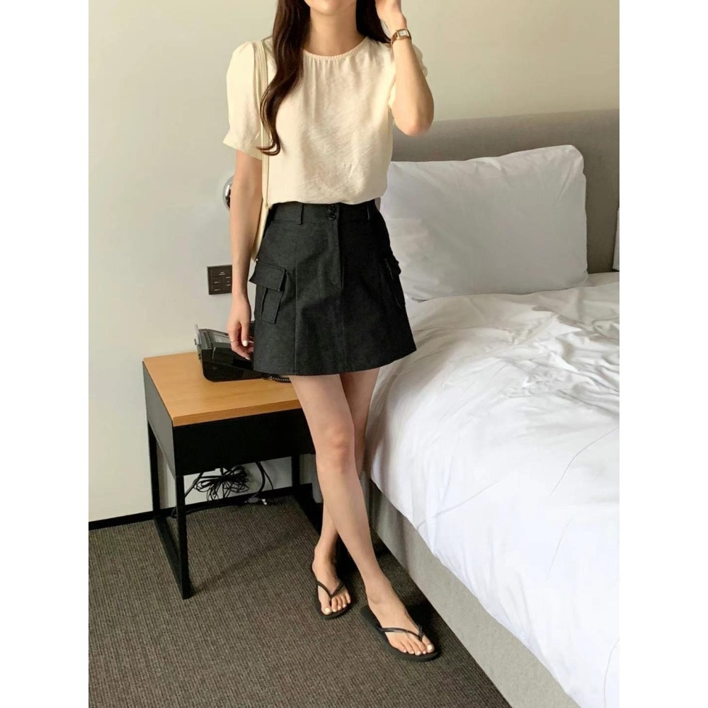 正韓🇰🇷百搭雙口袋短裙-細節圖2